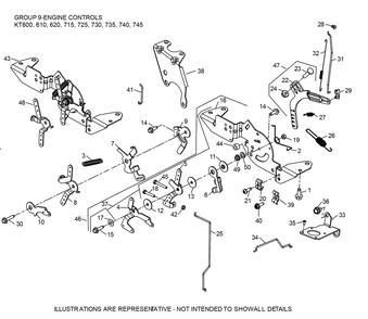 Kt745-3099 Engine Controls Diagram and Parts List for KT745-3099  Cub Cadet Engine